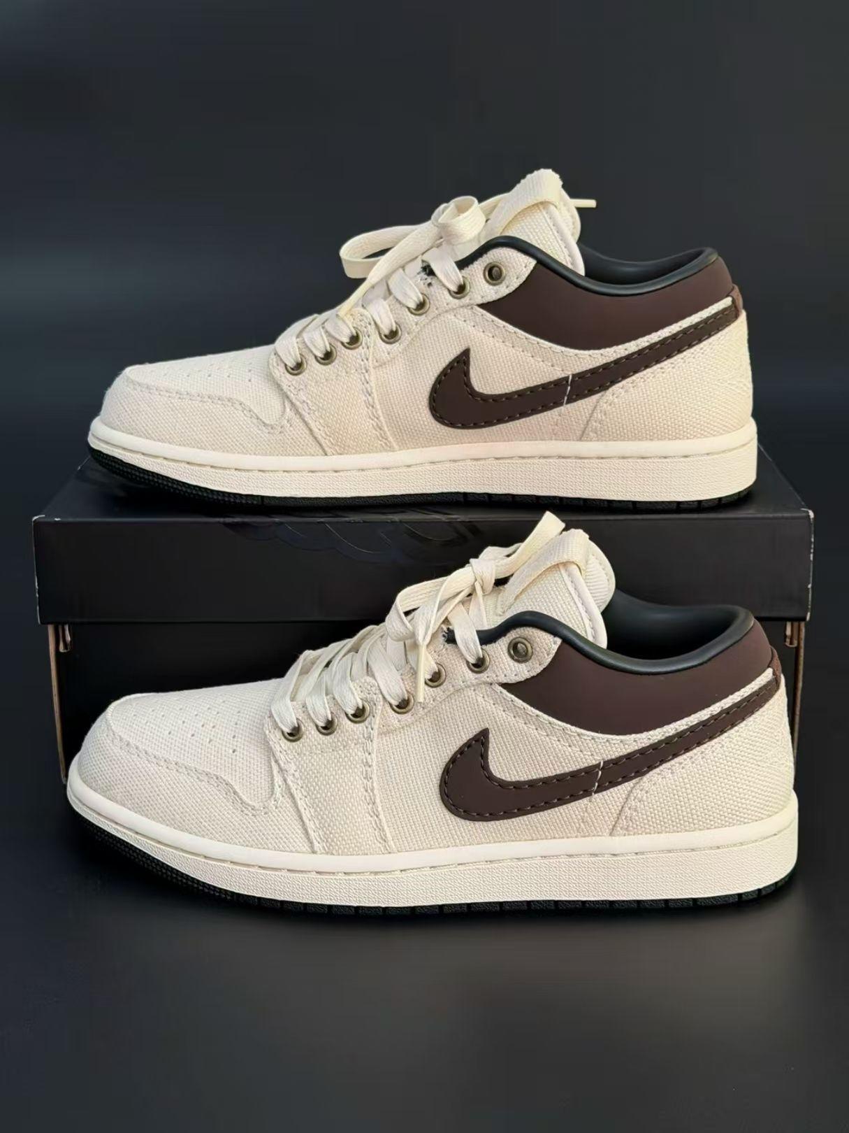 奶咖调调|AJ1 Low 帆布棕勾太戳心了